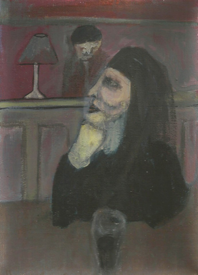 Woman in a pub