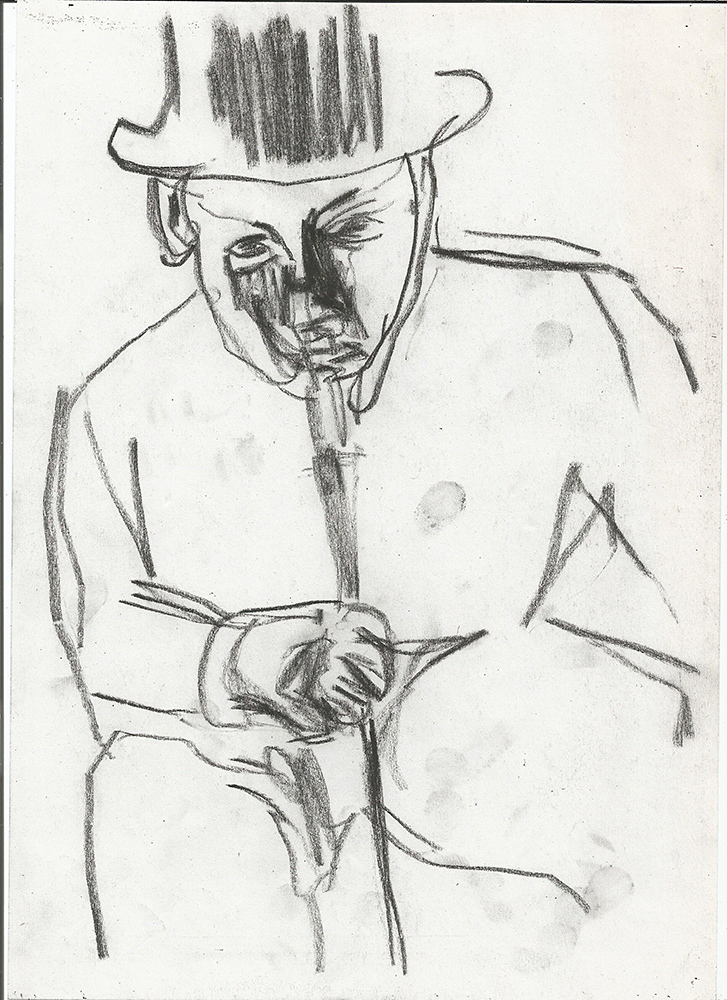 Man with a hat and&nbsp;cane