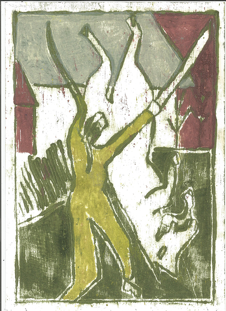 Man attacking a horse