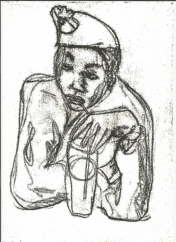 Man drinking through a straw