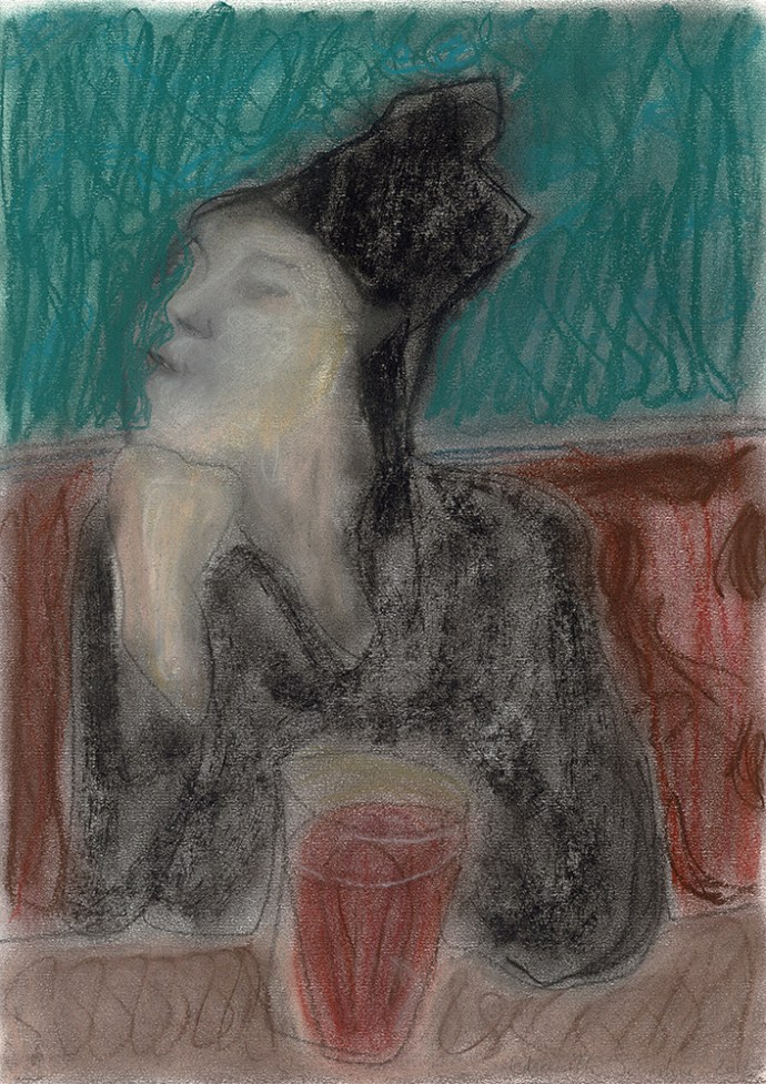 Woman with a drink