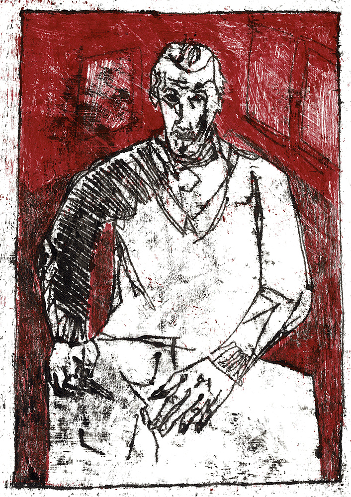 Self-portrait, sat drawing 3