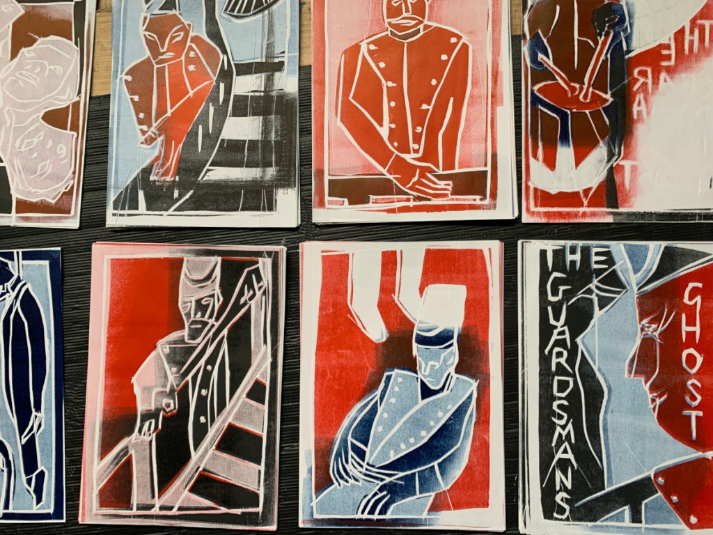 Edgeworth Johnstone Illustrates Ron Throop. An exhibition at Black Ivory Printmaking & Audio Club in Muswell Hill, London UK. Photo 11.