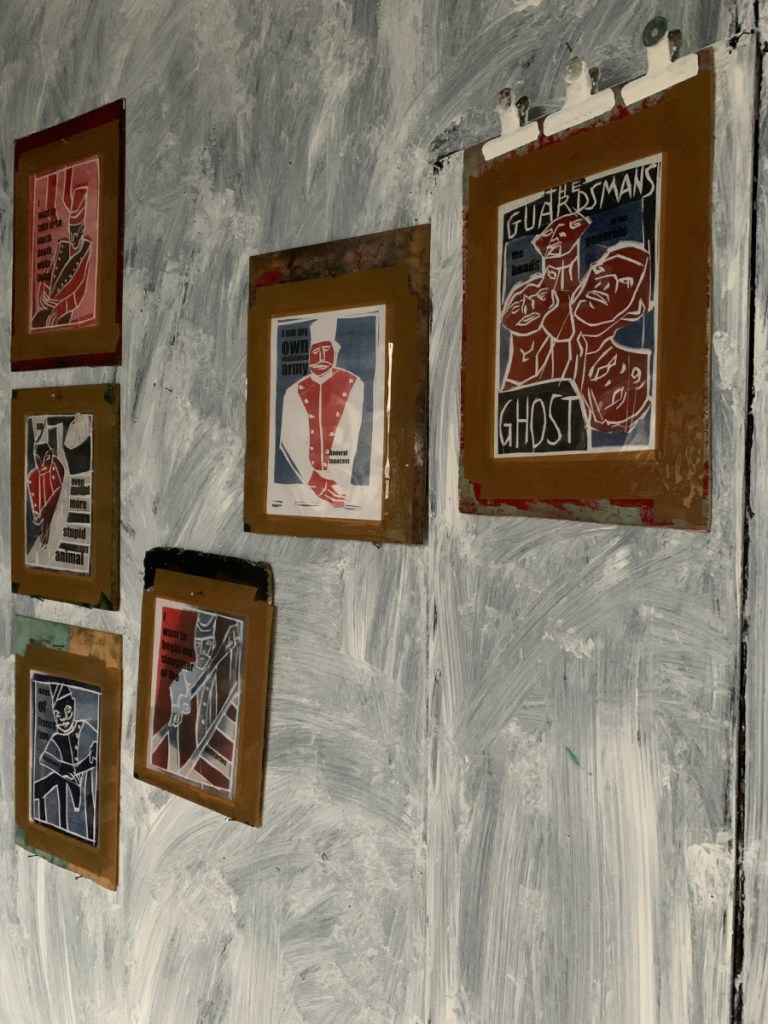 Edgeworth Johnstone Illustrates Ron Throop. An exhibition at Black Ivory Printmaking & Audio Club in Muswell Hill, London UK. Photo 14.