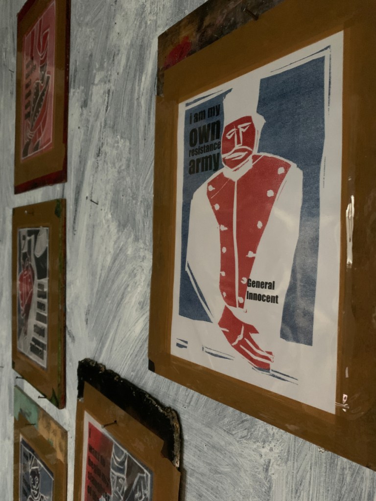 Edgeworth Johnstone Illustrates Ron Throop. An exhibition at Black Ivory Printmaking & Audio Club in Muswell Hill, London UK. Photo 19.