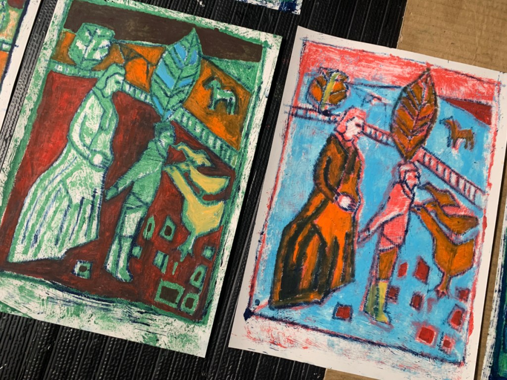 Heckel's Horse Jr. oil transfer drawing. May 10th 2023. Photo 10