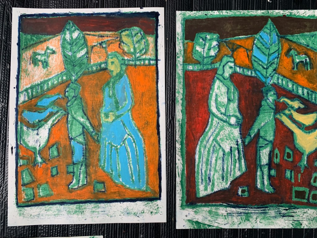 Heckel's Horse Jr. oil transfer drawing. May 10th 2023. Photo 9