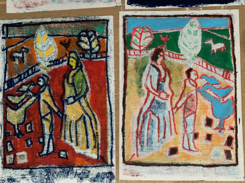 Heckel's Horse Jr. oil transfer drawing. May 10th 2023. Photo 6