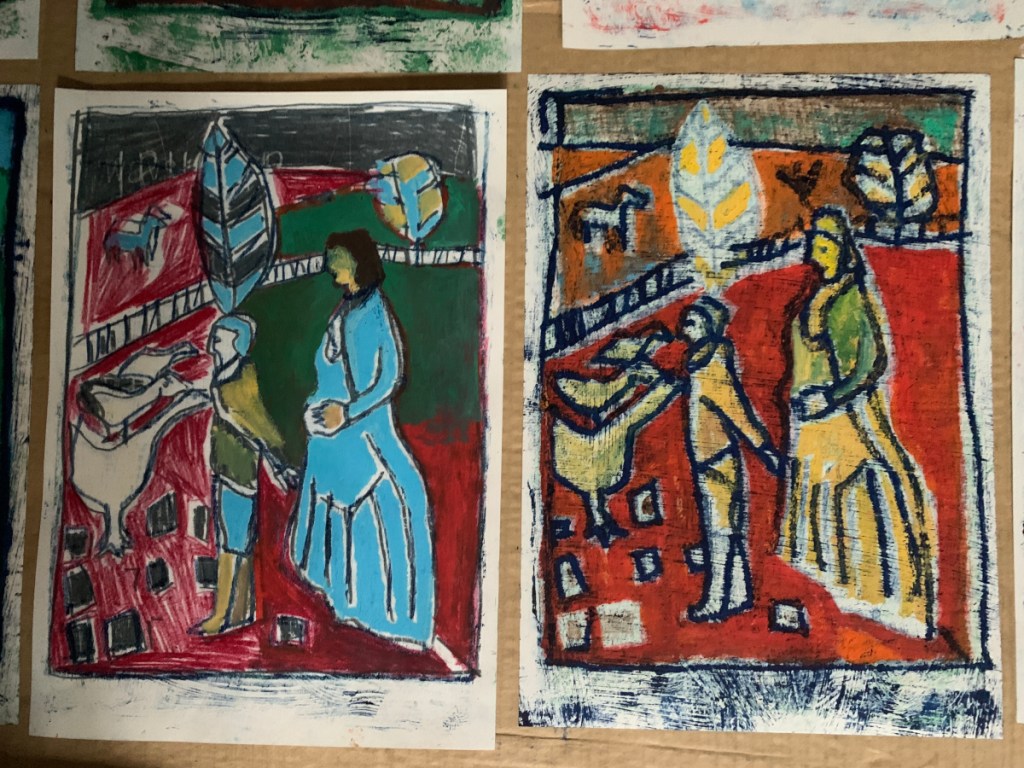 Heckel's Horse Jr. oil transfer drawing. May 10th 2023. Photo 5