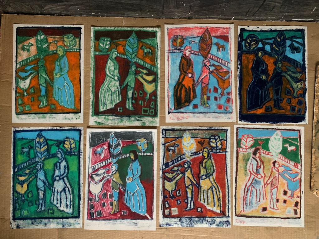 Heckel's Horse Jr. oil transfer drawing. May 10th 2023. Photo 4