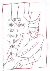 Carbon paper drawing by Edgeworth Johnstone, included in Pack R. I want to.