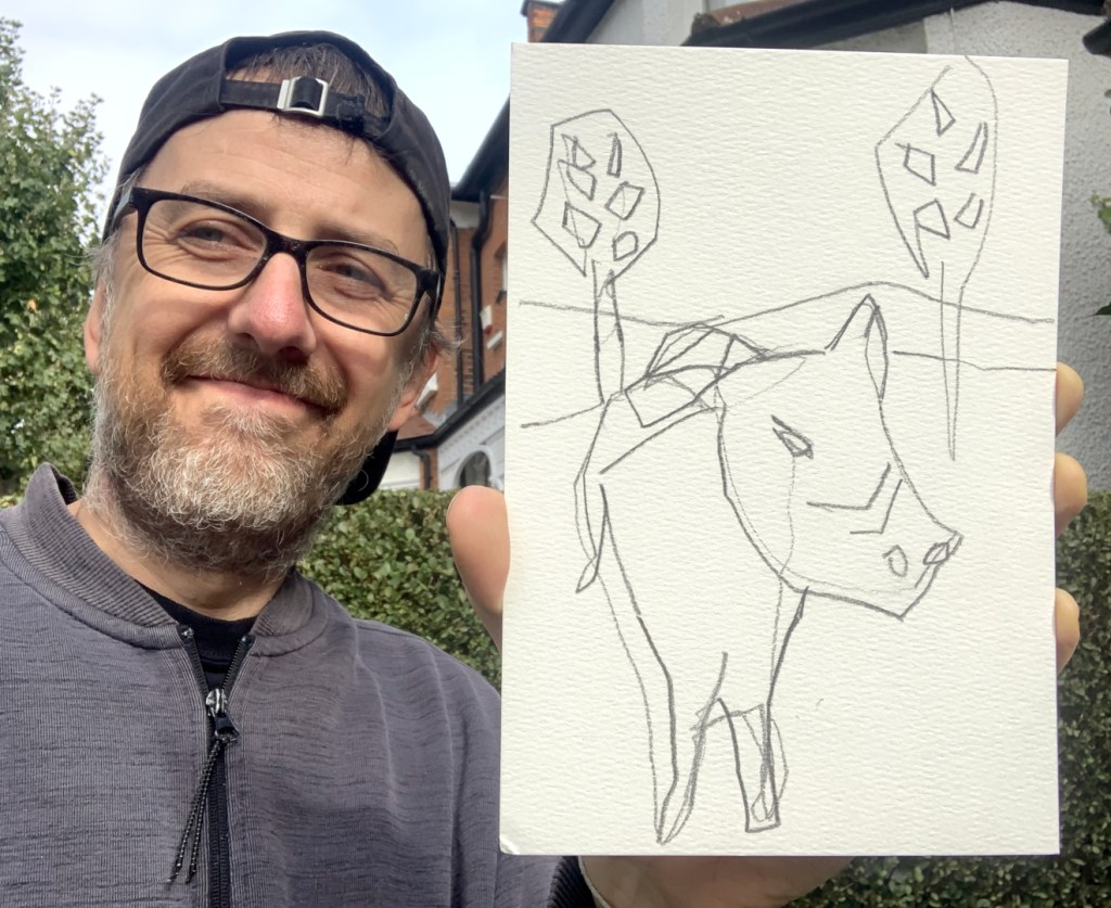 Pencil on A5 300 gsm&nbsp;card